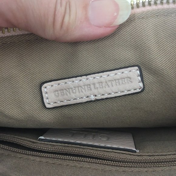 G.I.L.I. Pebble Leather Tassel Ballet Pink Pouch Clutch Bag Monogram Initial C - Picture 5 of 11